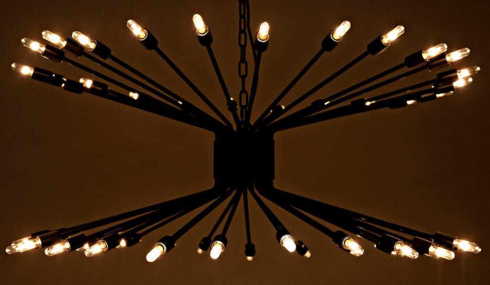 Lampberto Chandelier, Black Steel