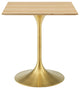 Lippa 28" Square Wood Dining Table, Gold Natural