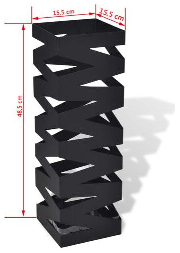 vidaXL Umbrella Stand Black Powder-coated steel 19.1 in tall Modern