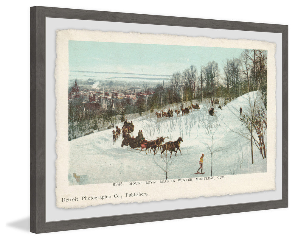 "Mt. Royal Road in Winter" Framed Painting Print, 30"x20"
