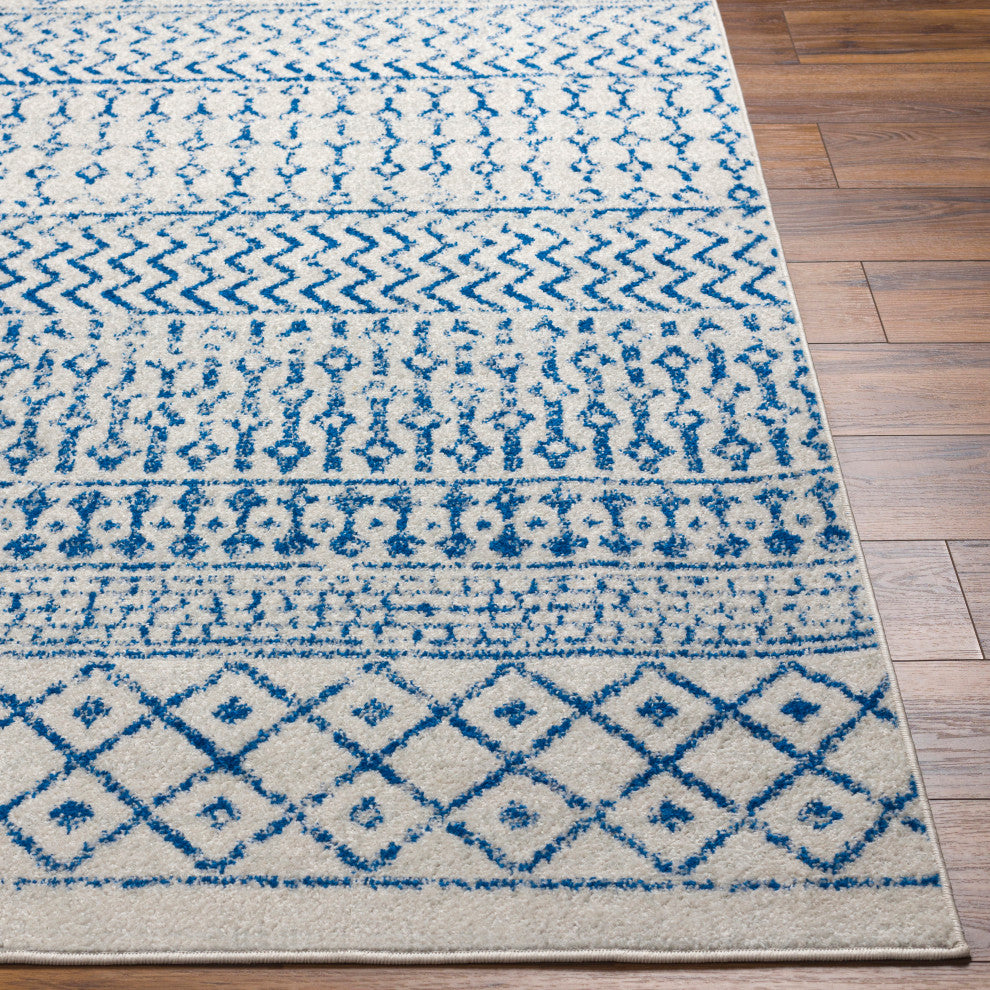 Surya Elaziz ELZ-2368 Machine Woven Area Rug, Cream, 6'7" x 9'