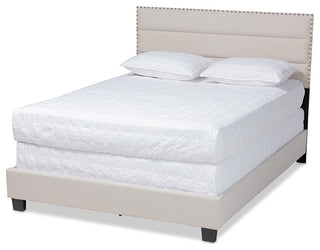 Ansa Modern and Contemporary Beige Fabric Upholstered Queen Size Bed