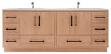 Victoria 84" Solid Wood Bath Vanity, Double Sink, Red Oak