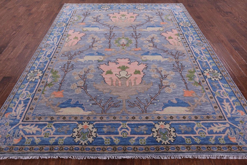 8' 4" X 10' 1" Hand-Knotted Turkish Oushak Wool Rug - Q15866