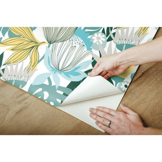 Retro Tropical Leaves Peel & Stick Wallpaper