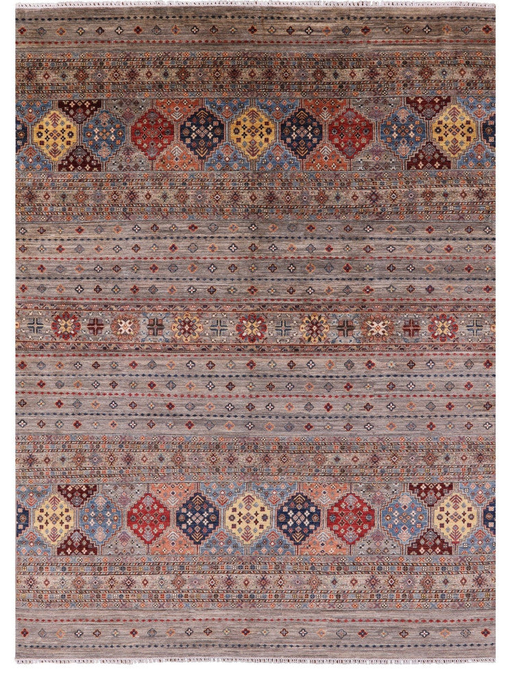 8' 11" X 12' 3" Handmade Khorjin Super Kazak Wool Rug Q11137