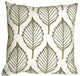 Pillow Decor - Contemporary Olive Green Leaf Throw Pillow