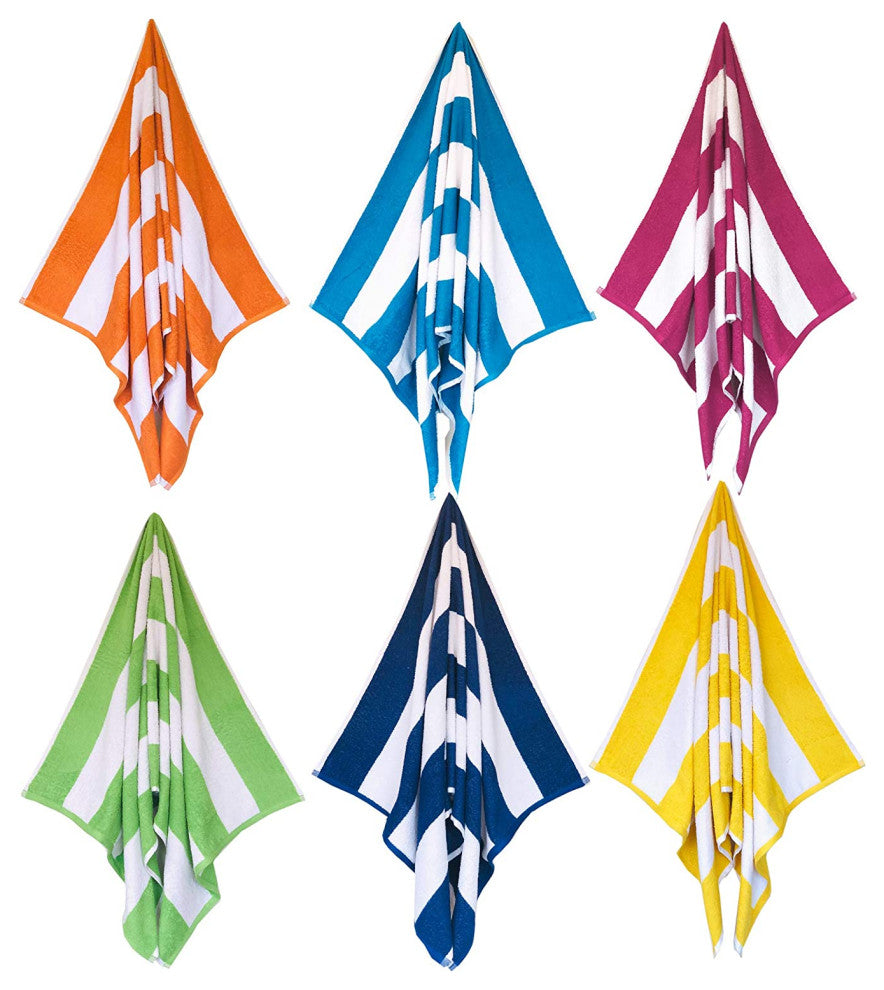 Copa Cabana 6- Piece 100% Cotton Beach Towel Multi Color