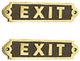 2 Exit Sign Solid Polished Brass Plaques Tarnish Resistant Brass Plate