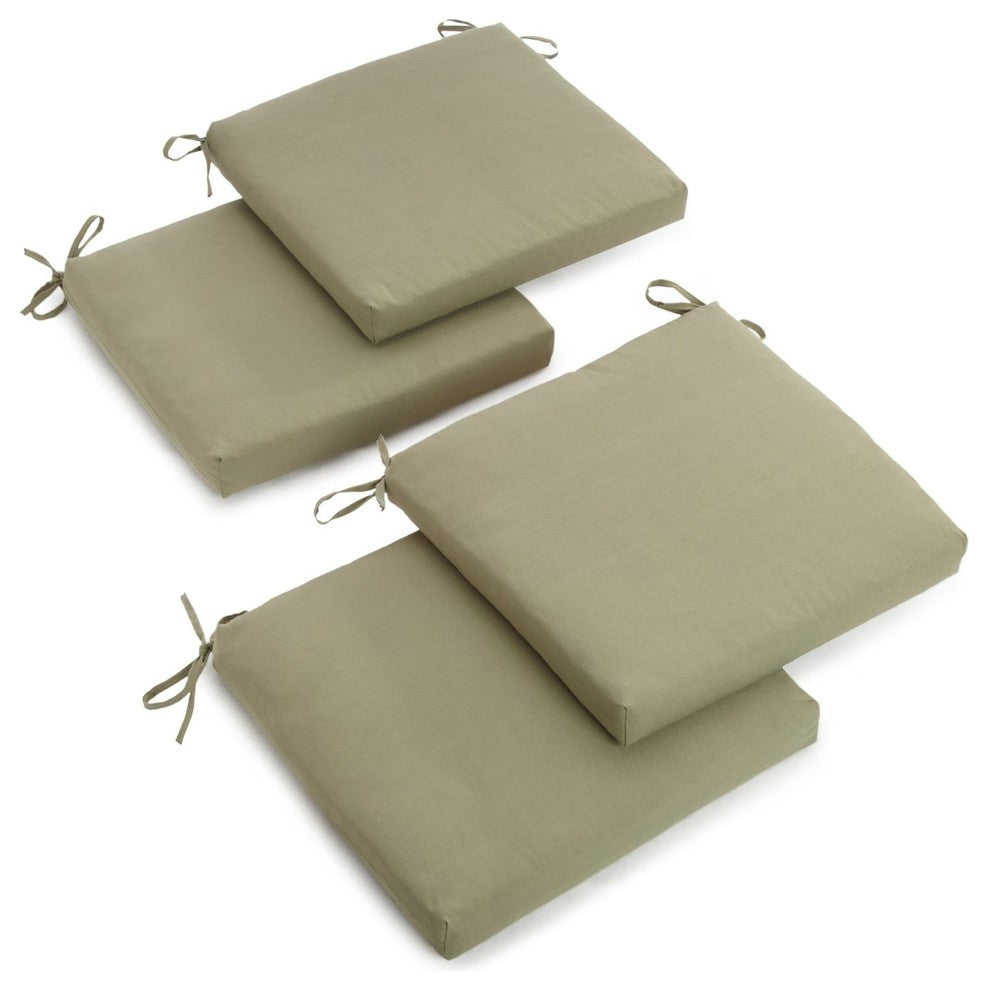 20"x19" Twill Chair Cushion, Set of 4, Sage