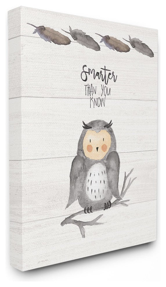 Stupell Ind. Smarter Than You Know Owl Canvas Art, 16x20