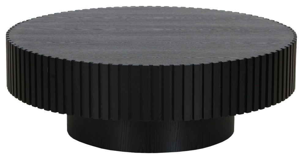 Modrest Pierre Modern Black Ash Large Round Coffee Table