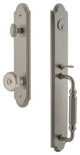 Arc 1-Piece Dummy Handleset, F Grip and Bouton Knob, Satin Nickel, 848456