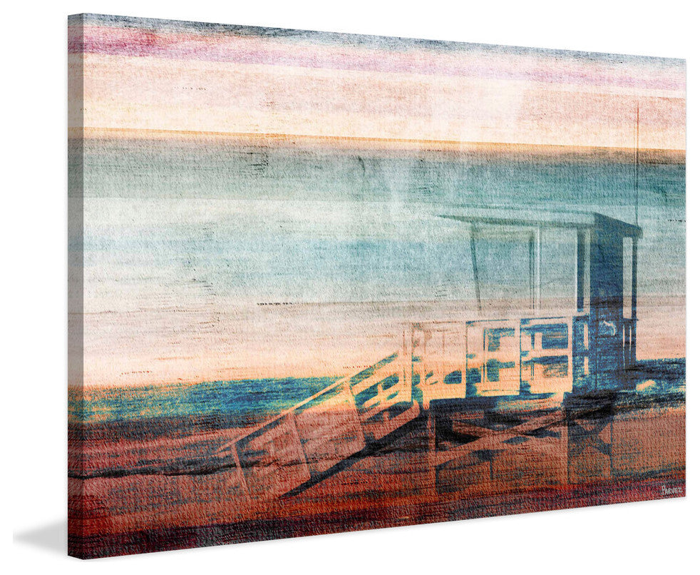 "Beach Safety" Print on Canvas, 18"x12"