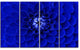 Abstract Blue Flower Design, Floral Canvas Art Print, 48"x28", 4 Panels