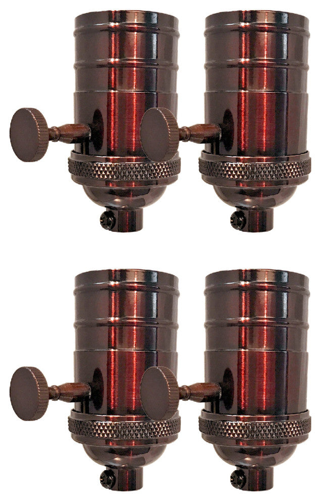 Royal Designs, Inc. On/Off Turn Knob Lamp Socket, Oil Rubbed Bronze, Set of 4