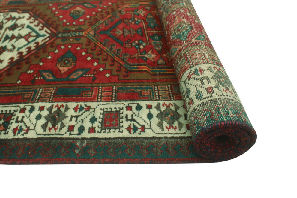 Fine Vintage Distressed Nawfal Rust/Ivory Runner, 3'3x10'8