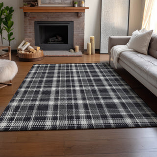 Premium Machine Washable Mayfield AMF563 Black 9' x 12' Rug