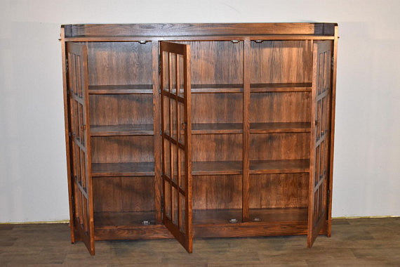 Craftsman Style Mission 70" Bookcase, Solid White Oak