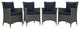 Modway Sojourn 4 Piece Outdoor Patio Sunbrella Dining Set, Canvas Navy