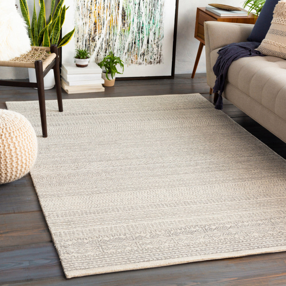 Maroc MAR-2303 Rug, Medium Gray/Cream, 2'6"x8'