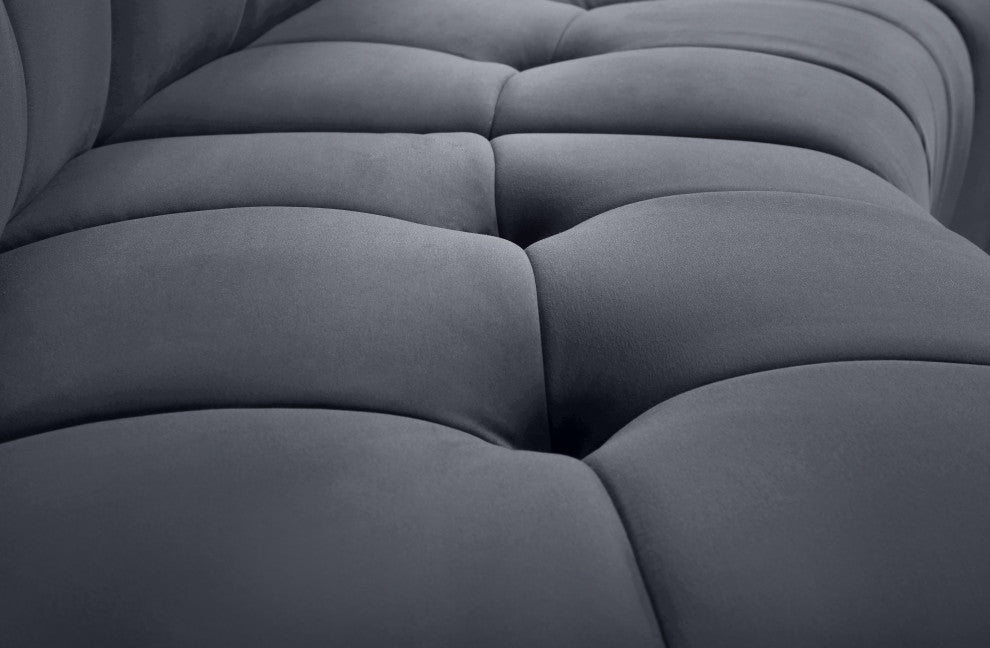 Limitless Velvet Upholstered 10-Piece Modular Sectional, Gray