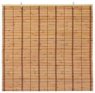 Burnt Bamboo Cordless Window Shade, Two-tone Honey, 48" W