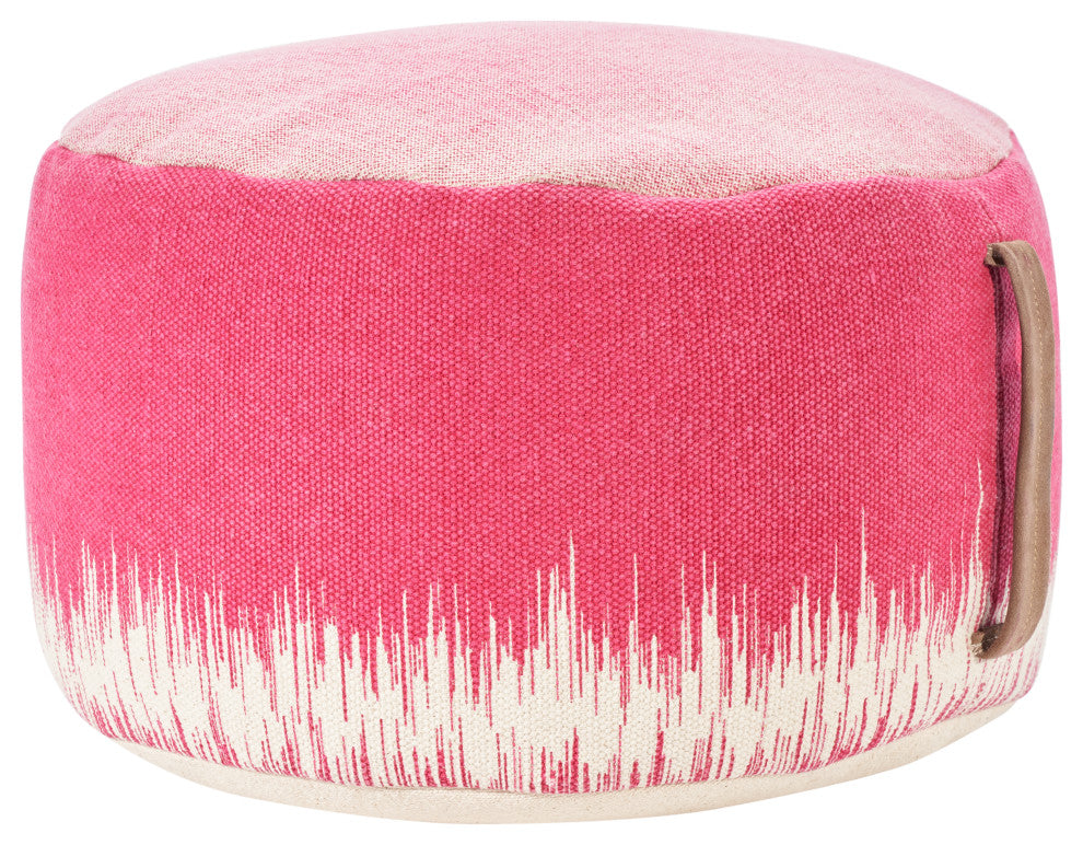 Mina Victory AS263 Pouf, Hot Pink, 20"X20"X12"