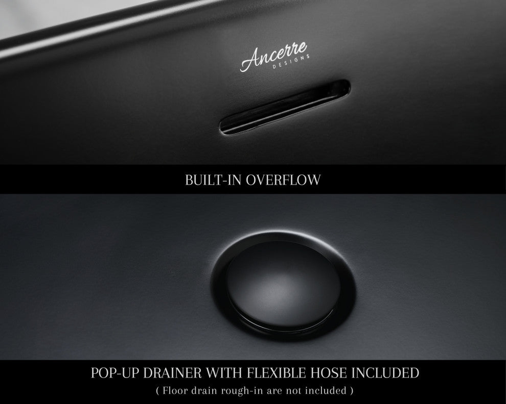 Fiore 67" Freestanding Solid Surface Bathtub, Black