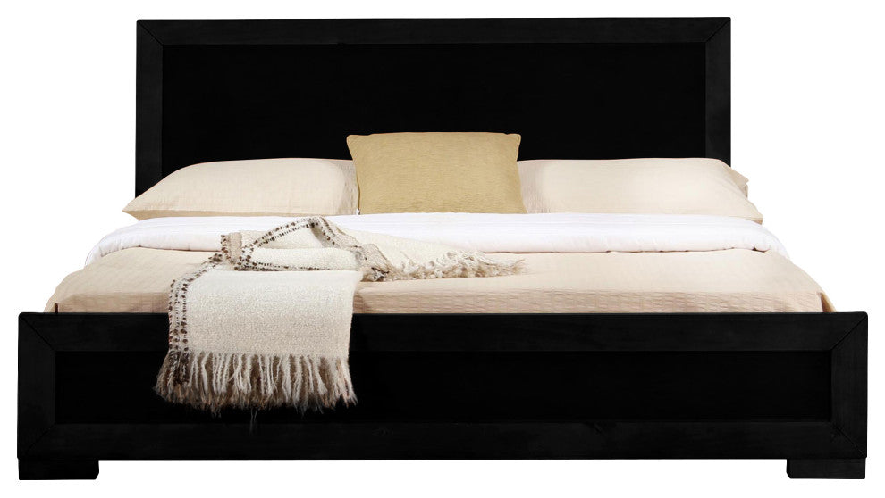 Moma Black Wood Platform Twin Bed With Nightstand