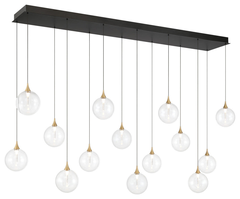 Iissa 14L 72" Gold Clear Chandelier