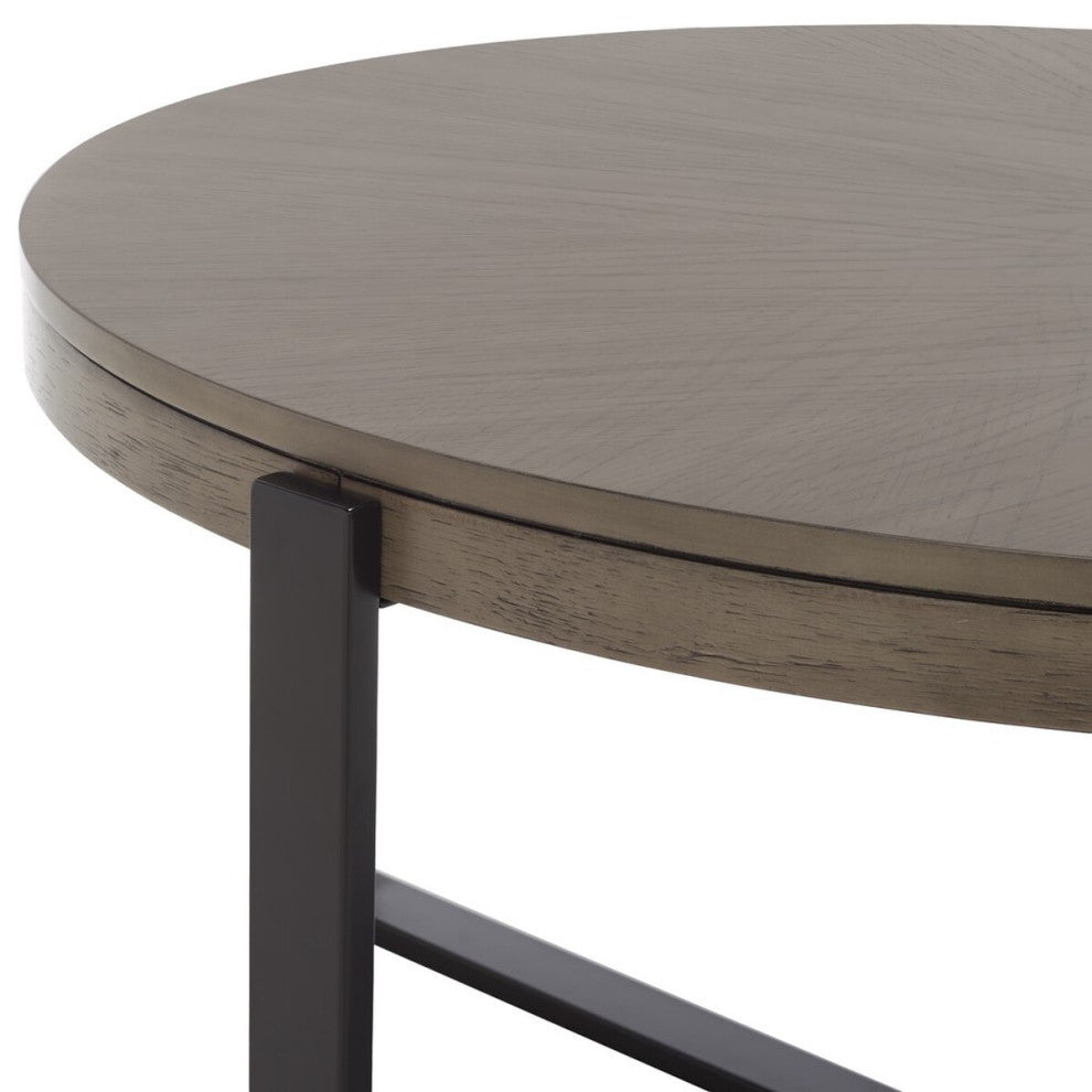 Safavieh Navya Round Coffee Table, Light Grey/Black
