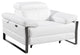 Antonio Italian Leather Power Reclining Arm Chair, White