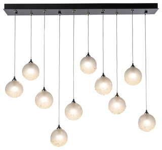 Fritz Globe 10-Light Pendant - Black - Frosted Glass - Standard