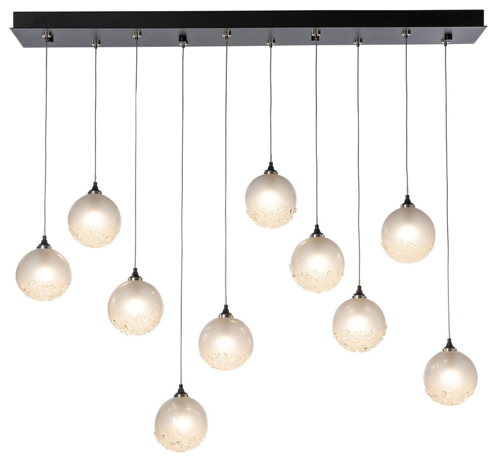 Fritz Globe 10-Light Pendant - Black - Frosted Glass - Standard