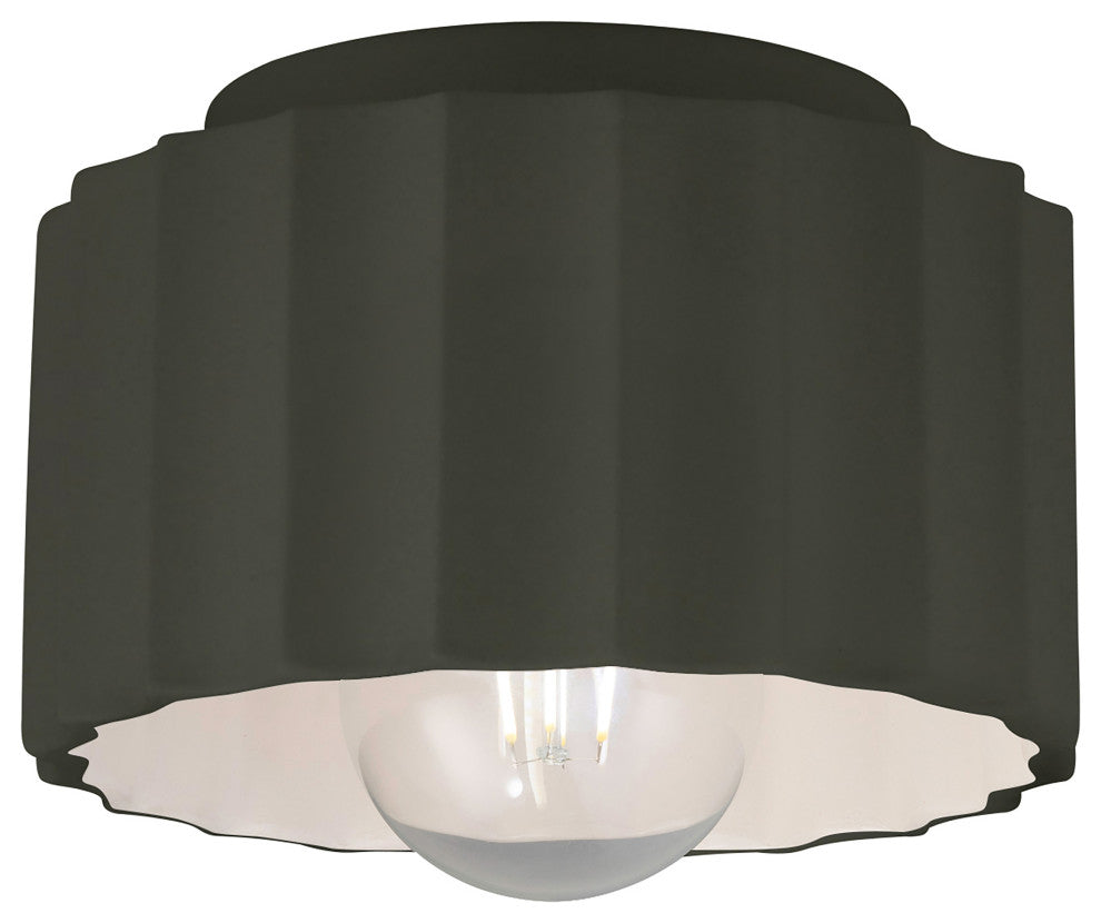 Radiance Collection, Gear Ceramic Flush-Mount, Pewter Green Finish, E26