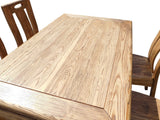 Oriental Light Wood Dining Table 4 Chairs Set Hcs1555