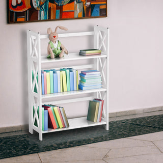 Montego 3-Shelf Folding Bookcase White