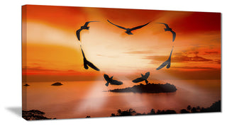 "Crow Heart at Sunset" Digital Canvas Print, 40"x20"