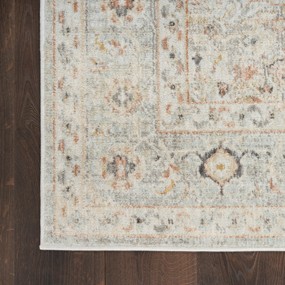 Nourison Oushak Home 6' x 9' Light Grey Vintage Indoor Rug