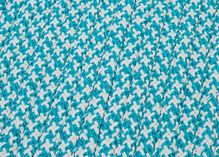 Outdoor Houndstooth Tweed OT57 Turquoise Indoor/Outdoor Area, Rectangular 2'x10'