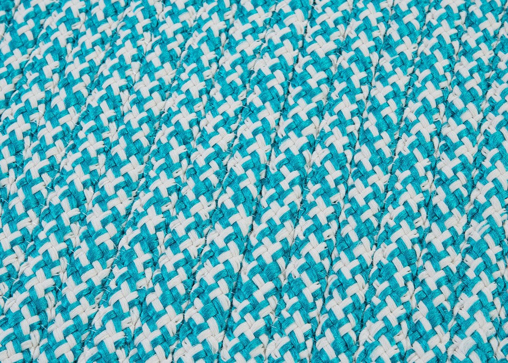 Outdoor Houndstooth Tweed OT57 Turquoise Indoor/Outdoor Area, Rectangular 2'x10'