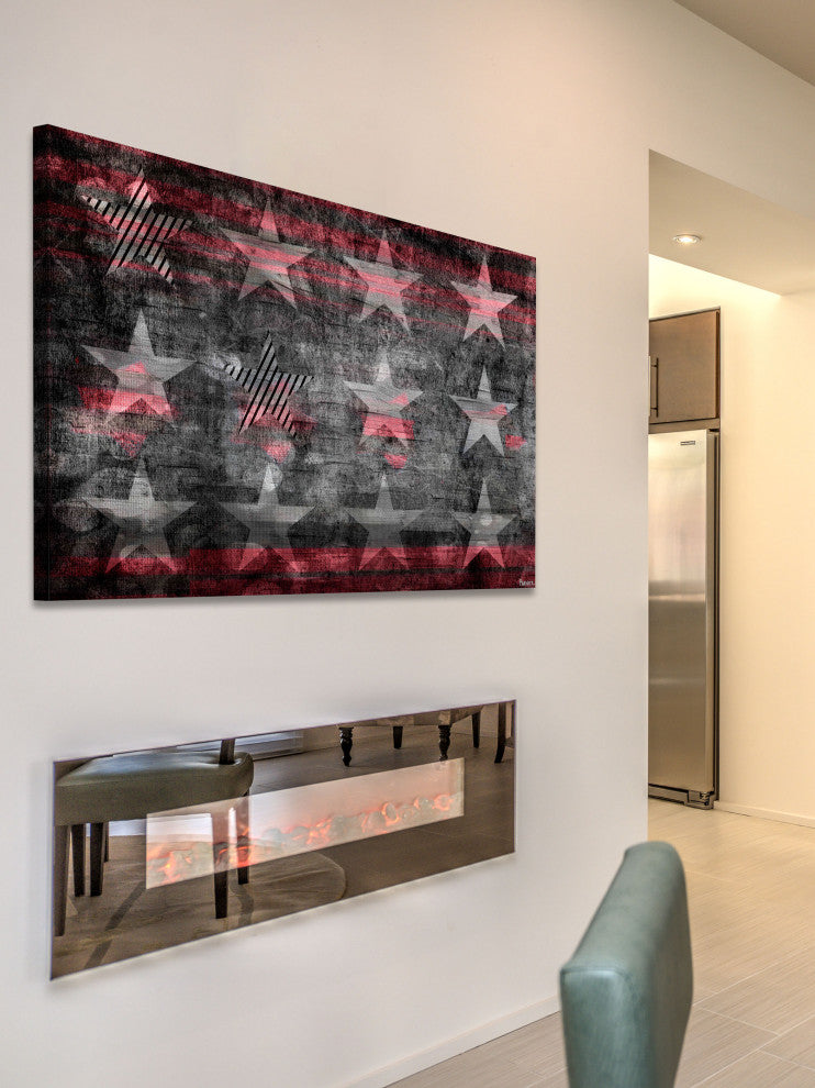 "Star Flag" Print on Canvas, 24"x16"