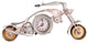 Utopia Alley Motorcycle Replica Metal Decorative Clock, 25" Long, White