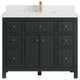 Sonoma 42 Single Sink Reeded Bath Vanity in Dark Forest Green 2" Empira White