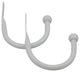 Steel Curtain Holdbacks, Glossy White, Set of 2