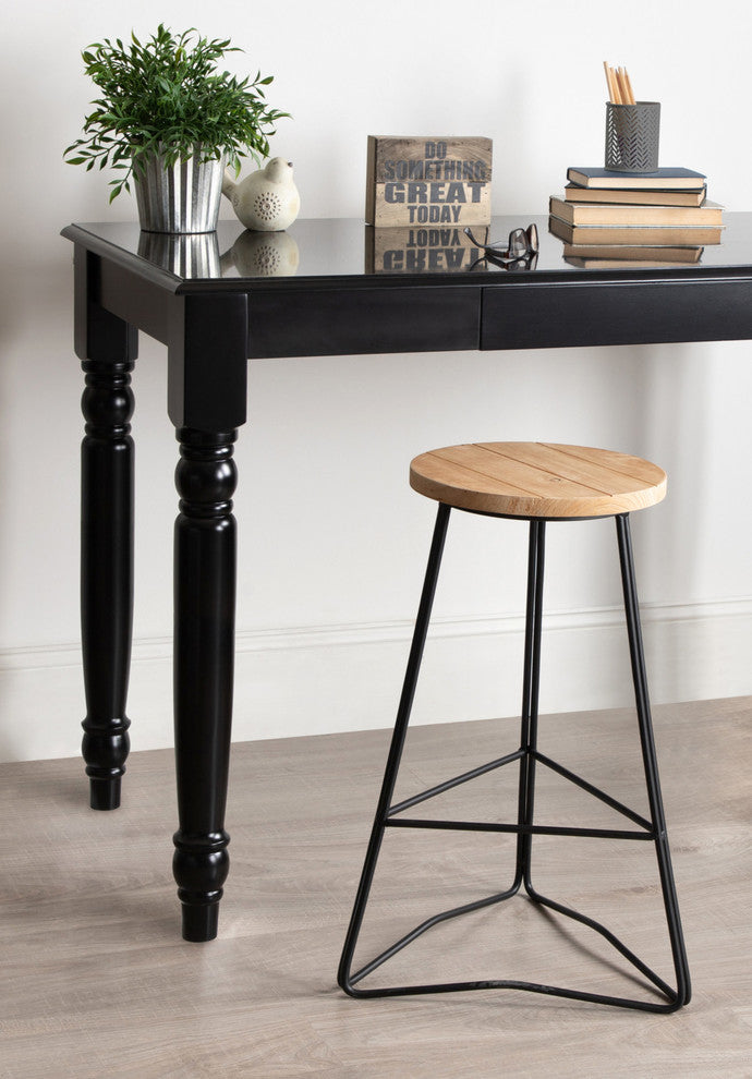 Godwin Counter Height Bar Stool, Natural/Black 14.5x14.5x25