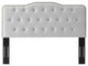 Tufted Headboard, Full Queen Size, Velvet, Light Gray, Modern Contemporary