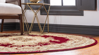 Unique Loom Red Leon Versailles 6' 0 x 6' 0 Round Rug