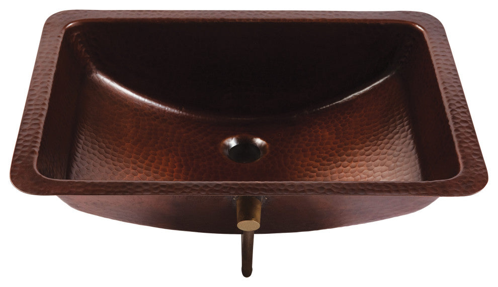 Curie 21" Undermount Bathroom Sink in Copper